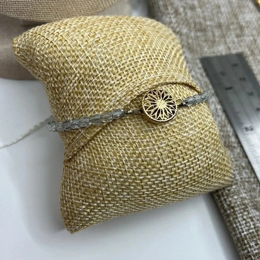 Vintage 8" Crystal Bracelet with Gold-Tone Filigree Clasp - Picture 5 of 7